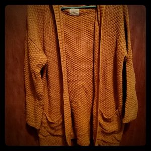 LONG KNITTED HOODED CARDIGAN SWEATER